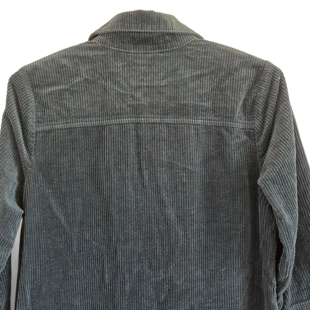 J. Jill XS Petite Corduroy Shirt Dress Teal Blue 3/4 Sleeve Pockets - Picture 7 of 14